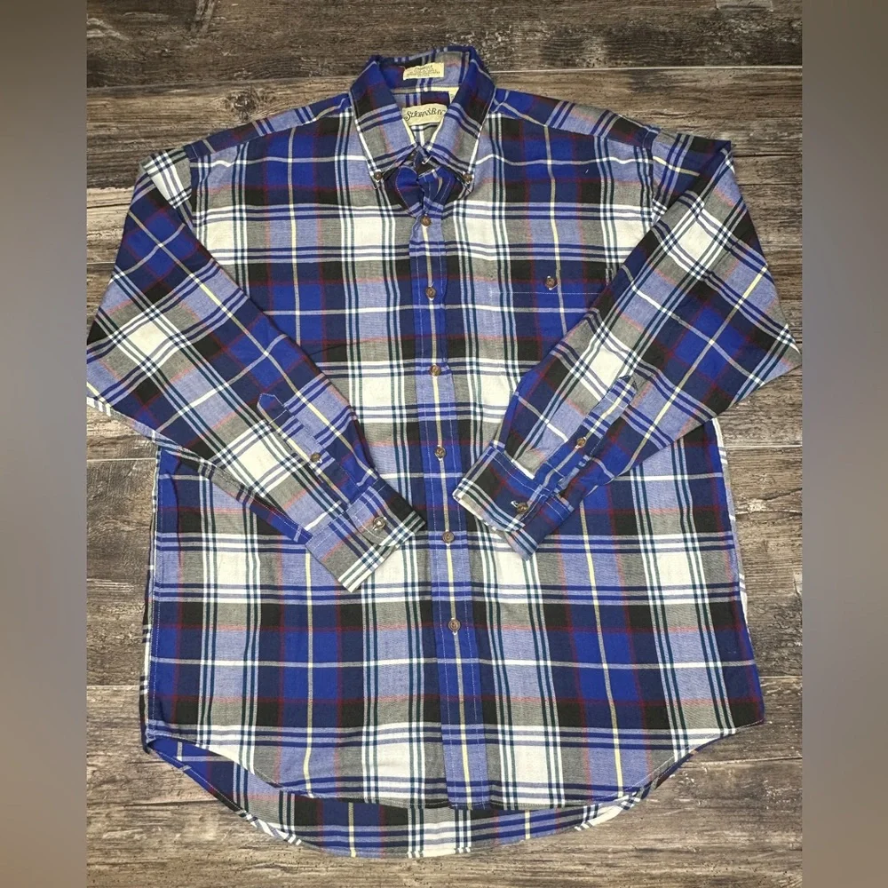 Vintage St John’s Bay Plaid Button Down Shirt Made in USA Medium GUC - Picture 6 of 6